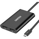choetech Choetech plug adapter USB Type C Thunderbolt 3 (40Gbps) - 2x DisplayPort 4K 60Hz black (HUB-D03)