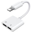 JOYROOM Joyroom Lightning - 2x Lightning headphone adapter audio and charging white (S-Y104)