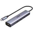 UGREEN Ugreen multifunctional adapter HUB USB Type C - 3 x USB / Ethernet RJ-45 / USB Type C PD gray (CM475)