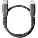 UNIQ Cablu Date si Incarcare USB Type-C la Lightning UNIQ Flex, 3A, 0.3 m, Gri