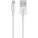 Borofone Cablu Date si Incarcare USB la MicroUSB Borofone Bloom BX22, 1 m, 2.4A, Alb