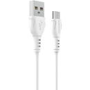 Borofone Cablu Date si Incarcare USB la MicroUSB Borofone BX51 Triumph, 1 m, 2.4A, Alb