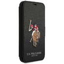 U.S. Polo Husa U.S. Polo Embroidery Book pentru Apple iPhone 12 / Apple iPhone 12 Pro, Neagra USFLBKP12MPUGFLBK