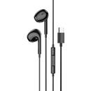 Borofone Handsfree Casti EarBuds Borofone BM30 Max, Cu microfon, USB Type-C, 1.2m, Negru