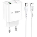 Blue Power Incarcator Retea cu cablu USB Type-C BLUE Power BCC80A Rapido, Quick Charge, 20W, 1 X USB Type-C, Alb