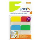 Stick'n Stick index plastic transp. cu margine color 38 x 25 mm, 4 x 20 file/set, Stick"n - 4 culori neon