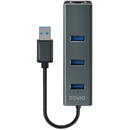 SAVIO Savio AK-57 USB-A - 3 x USB-A HUB with RJ-45 Gigabit Ethernet adapter, 5000 Mbit/s, grey