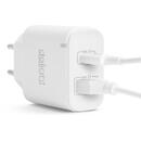 Delight USB + Type-C PD20W cu încărcare rapidă - alb