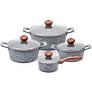 PROMIS PROMIS Set of pots GRANITE, saucepan 16 cm, pots 20,24,28 brown handles