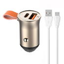 Ldnio LDNIO C509Q USB, USB-C 30W Car charger + MicroUSB cable Cable