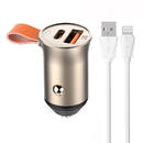 Ldnio LDNIO C509Q USB, USB-C 30W Car charger + Lightning cable Cable