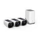 eufy eufyCam 3 S330, 4K Ultra HD, Incarcare solara, BionicMind™, Nightvision, Homebase 3 + 3 camere video