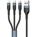 Foneng Foneng X51 3in1 USB to USB-C / Micro USB / Lightning Cable, 3A, 1m (Black)