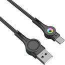 Foneng Foneng X59 USB to USB-C cable, LED, 3A, 1m (black)