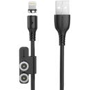 Foneng Foneng X62 Magnetic 3in1 USB to USB-C / Lightning / Micro USB Cable, 2.4A, 1m (Black)