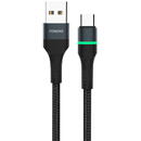 Foneng Foneng X79 USB to USB-C cable, LED, braided, 66W, 1m (black)