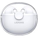 Usams Casti Bluetooth Wireless Stereo - USAMS BU12 Series Dual-Channel (BHUBU01) - White