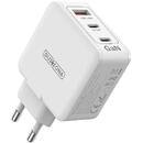 Duzzona GaN 3 in 1, USB, 2xType-C, 65W   White