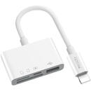 Yesido Cititor de Carduri SD, TF + Adaptor Lightning - Yesido (GS12) - White