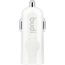 Budi LED car charger Budi 1x USB, 2.4A (white)