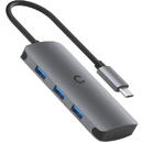CYGNETT Hub 6in1 USB-C do 3x USB, USB-C, SD Card, Micro SD Card Cygnett SlimMate 100W (grey)