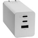 Asus 100W 3-Port GaN Charger, Fast-Charge, PD 3.0, Triple USB (2 x Type-C + USB-A), fara cablu, Alb