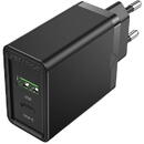 Vention Wall charger EU USB-A(18W), USB-C(20W) Vention FBBB0-EU, 2.4A, PD3.0 (black)