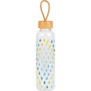 Cambridge Cambridge CM06991 Raindrops Glass Bottle 550ml with Bamboo Lid