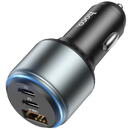 Hoco Incarcator Auto USB, 2x Type-C, Fast Charging, 95W - Hoco Galloper (NZ9) - Black