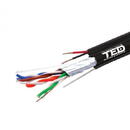 Ted Electric Cablu FTP cat.5e Cupru + Sufa + 2 fire x 0,75 mm CCA multifilare de alimentare rola 305ml TED Wire Expert TED002600 BBB
