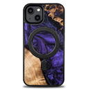 Bewood Wood and Resin Case for iPhone 14 MagSafe Bewood Unique Violet - Purple and Black