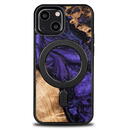 Bewood Wood and Resin Case for iPhone 13 Mini MagSafe Bewood Unique Violet - Purple and Black