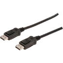 DIGITUS 2 x DisplayPort tata, 3m, Negru