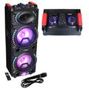 Party BOXA PORTABILA 2X10"/25CM ILUMINATA 200W USB/SD/BT/FM/AUX