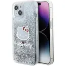 Hello Kitty Hello Kitty Liquid Glitter Charms Kitty Head case for iPhone 15 - silver