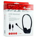 EQUIP Headset USB 245305, 1.8m, Negru