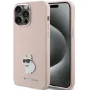 Karl Lagerfeld Karl Lagerfeld Silicone Choupette Metal Pin case for iPhone 15 Pro - pink