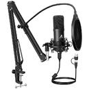 Maono Microphone with stand Maono A04E (black)