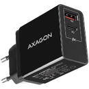 AXAGON Dual USB 5V 3A + 1x Quick Charge3.0, 22W, Negru