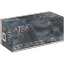 AJSIA Manusi nitril AJSIA Black, unica folosinta, nepudrate, 0.13mm, 100 buc/cutie - negre - marime M