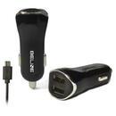 Beline Car charger 2xUSB + microUSB 2.1A black