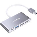 LENTION 37769 4 in 1  USB-C to USB 3.0 + 2x USB 2.0 + USB-C Gri