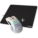 Glorious Model D Gaming White, Glossy + Mouse pad - XL