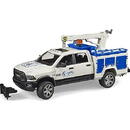 BRUDER Bruder RAM 2500 service truck with crane and rotating beacon, model vehicle