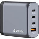 Verbatim 32203 , 140 W, 3x USB-C PD, 1x USB-A QC 3.0, GaN