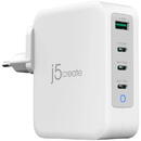 J5CREATE GAN USB-C CHARGER/EU 130W 4 porturi USB-C USB-A Alb