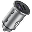 Vention ALIMENTATOR SmartPhone Auto Vention Two-Port USB A+A(30+30) Car Charger Gray Mini Style Aluminium Alloy Type, "FFFH0" (timbru verde 0.18 lei)