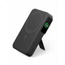 Anker MagGo, Qi2, 10.000 mAh, 15W, USB-C, Suport Pliabil, Smart Display, pentru iPhone 15/14/13/12 Negru